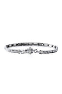 Silver Lock-accented elegant design 925 sterling silver bracelet 145