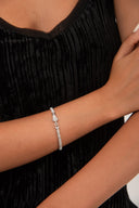 Silver Lock-accented elegant design 925 sterling silver bracelet 145