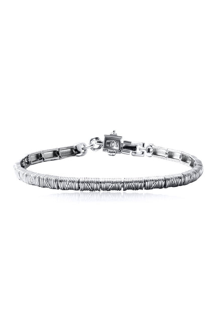 Silver Lock-accented elegant design 925 sterling silver bracelet 145