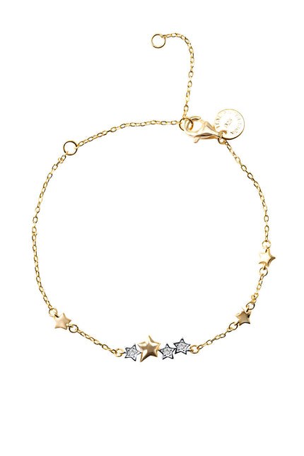 Gold 925 sterling silver bracelet with star details 154