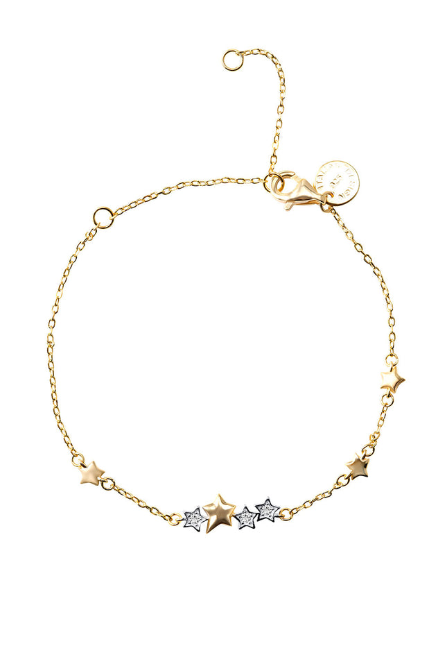 Gold 925 sterling silver bracelet with star details 154