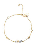 Gold 925 sterling silver bracelet with star details 154