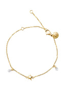 Gold 925 sterling silver bracelet with star details 155