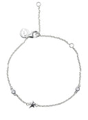 Silver 925 sterling silver bracelet with star and crystal stone details 156