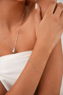 Silver 925 sterling silver bracelet with star and crystal stone details 156