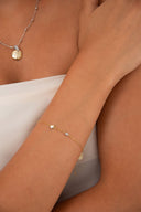 Gold 925 sterling silver bracelet with star and crystal stone details 156