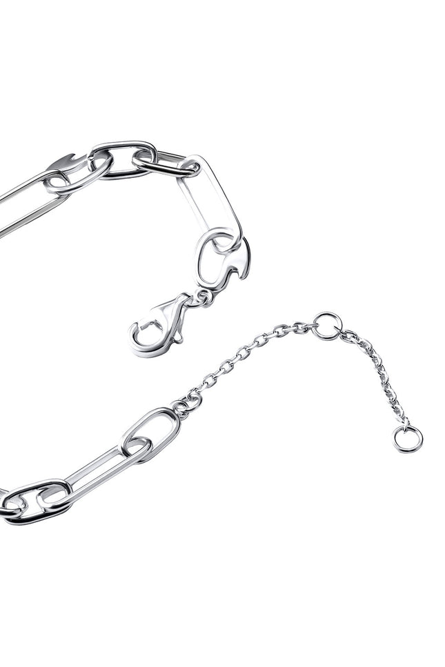 Silver Modern linked 925 sterling silver bracelet 158