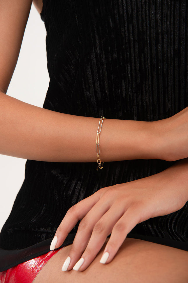 Gold Modern linked 925 sterling silver bracelet 158