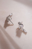 Silver 925 silver earrings with crystal stone detail 01