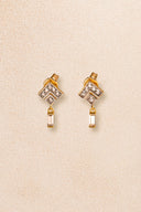 Gold 925 silver earrings with crystal stone detail 01