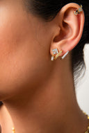Gold 925 silver earrings with crystal stone detail 01