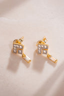 Gold 925 silver earrings with crystal stone detail 01