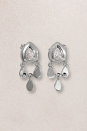 Silver 925 sterling silver earrings with pear and stone details 02