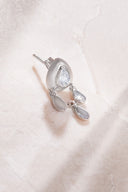 Silver 925 sterling silver earrings with pear and stone details 02