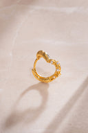 Gold 925 sterling silver heart and crystal stone detailed earrings 03