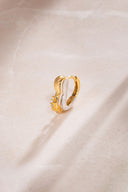 Gold 925 sterling silver heart and crystal stone detailed earrings 03