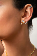 Silver 925 sterling silver cartilage earrings with crystal stone details 05