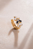 Gold 925 sterling silver cartilage earrings with crystal stone details 05