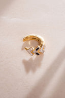 Gold 925 sterling silver cartilage earrings with crystal stone details 05