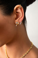 Gold 925 sterling silver cartilage earrings with crystal stone details 05