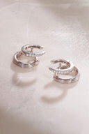 Silver 925 sterling silver earrings with shiny stones 07