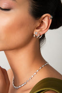 Silver 925 sterling silver earrings with shiny stones 07