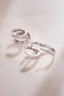 Silver 925 sterling silver earrings with shiny stones 07