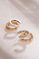 Gold 925 sterling silver earrings with shiny stones 07