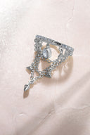 Silver Pear and crystal stone chain detailed 925 sterling silver cartilage earrings 61