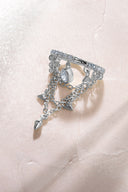 Silver Pear and crystal stone chain detailed 925 sterling silver cartilage earrings 61