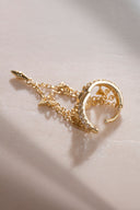 Gold Pear and crystal stone chain detailed 925 sterling silver cartilage earrings 61