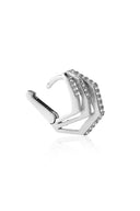 Silver 925 Sterling silver earrings with geometric form and crystal stone details 102