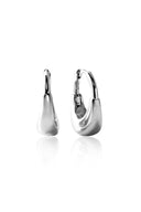 Silver Curved form detailed 925 sterling silver earring 134