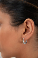 Silver Curved form detailed 925 sterling silver earring 134