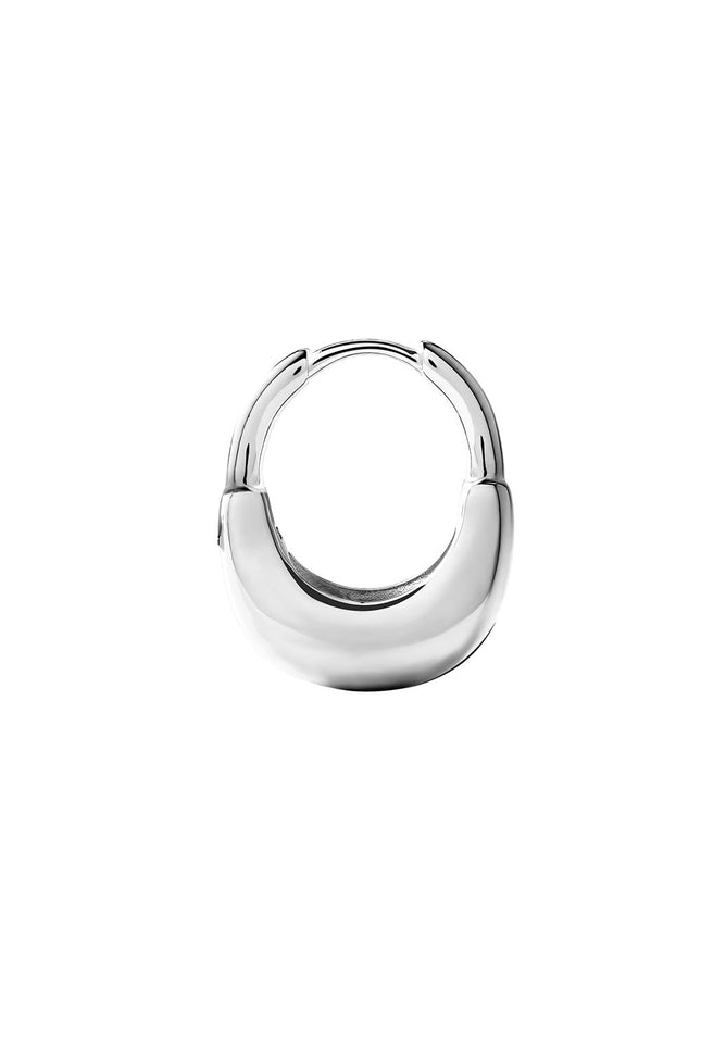 Silver Curved form detailed 925 sterling silver earring 134