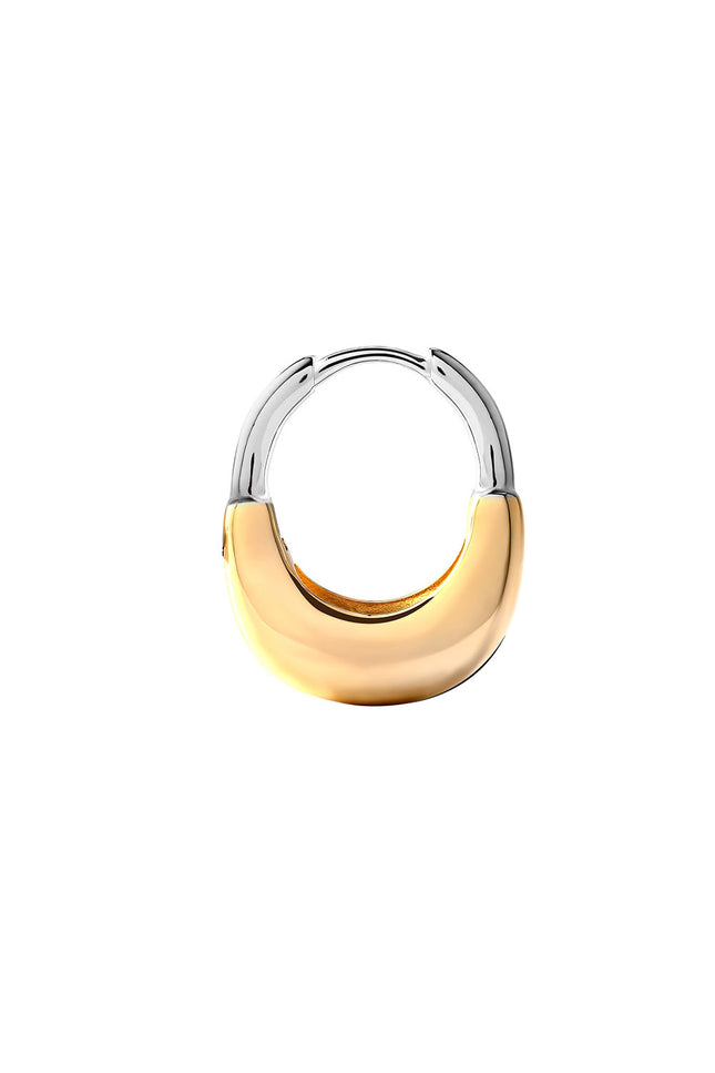 Gold Curved form detailed 925 sterling silver earring 134