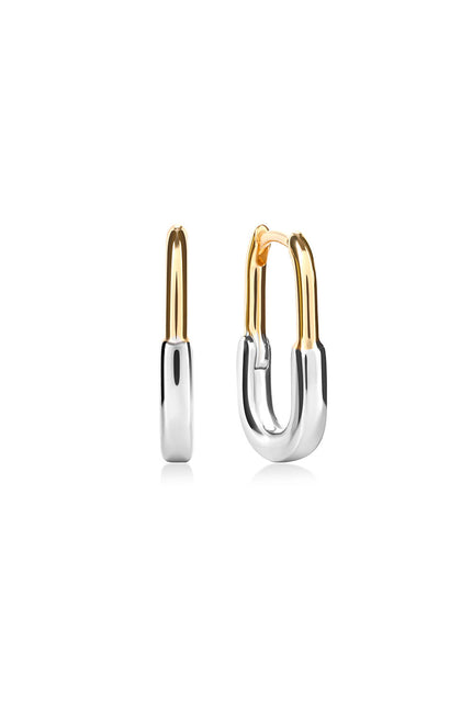 Gold Oval shaped 925 sterling silver earring 135
