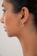 Gold Oval shaped 925 sterling silver earring 135