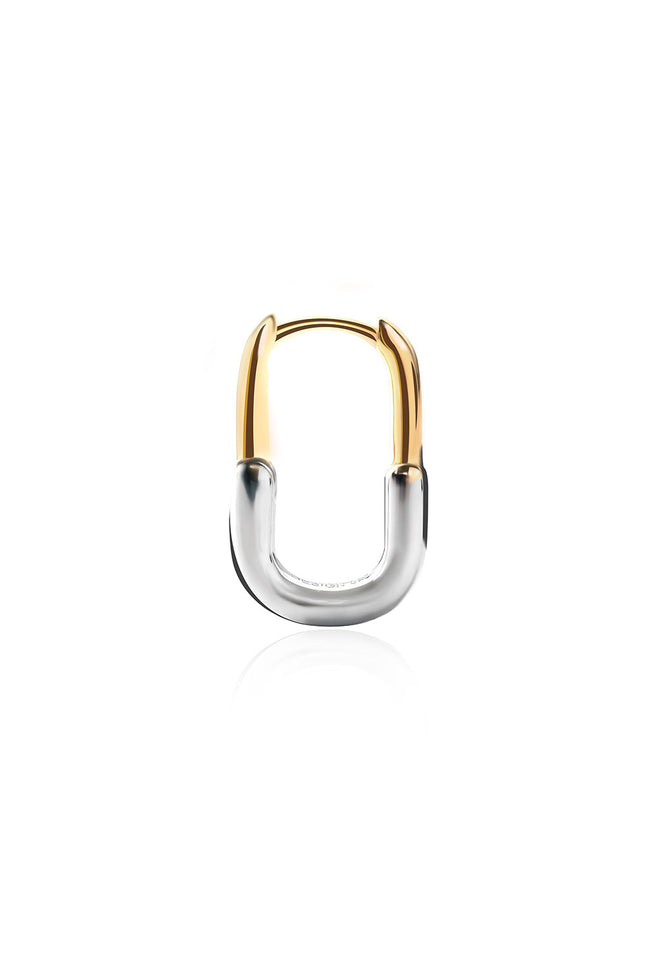 Gold Oval shaped 925 sterling silver earring 135