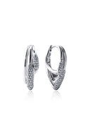 Silver Curved design with crystal stone detail 925 sterling silver earring 138.