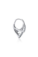 Silver Curved design with crystal stone detail 925 sterling silver earring 138.