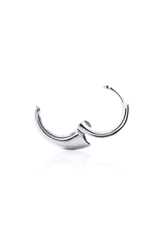 Silver minimal curved detail 925 sterling silver earring 139