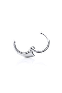 Silver minimal curved detail 925 sterling silver earring 139
