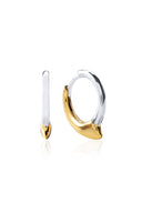 Gold minimal curved detail 925 sterling silver earring 139