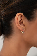 Gold minimal curved detail 925 sterling silver earring 139