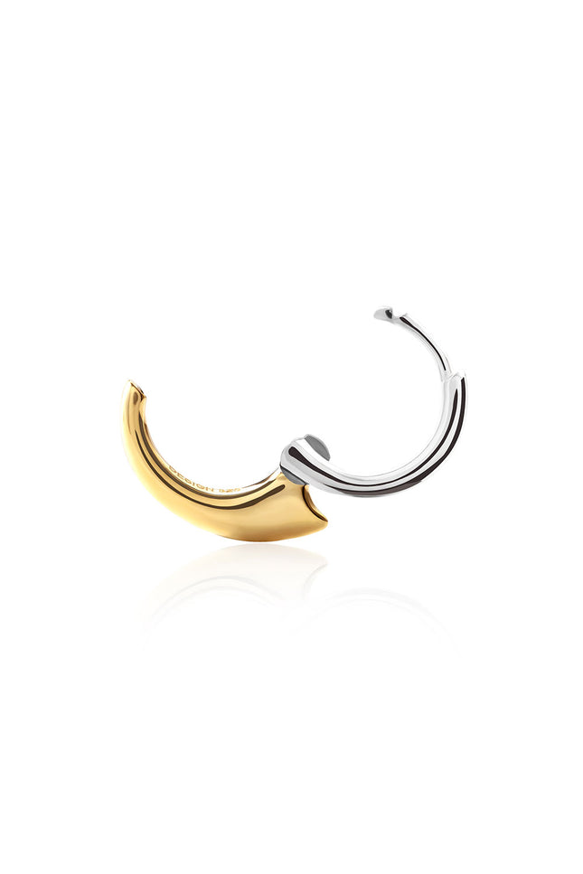 Gold minimal curved detail 925 sterling silver earring 139