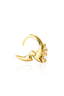 Gold Curved and dangling crystal stone detailed 925 sterling silver earring 140