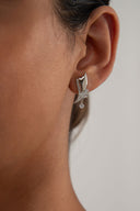 Silver Crystal stone detailed dangling 925 sterling silver earrings 141