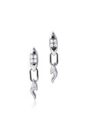 Silver 925 sterling silver earrings with moving and crystal stone details 142