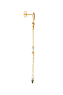 Gold 925 sterling silver earrings with long chain and crystal stone details 143